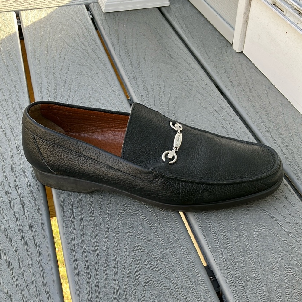 a. testoni Black Slip-On Loafers with Sleek Design
